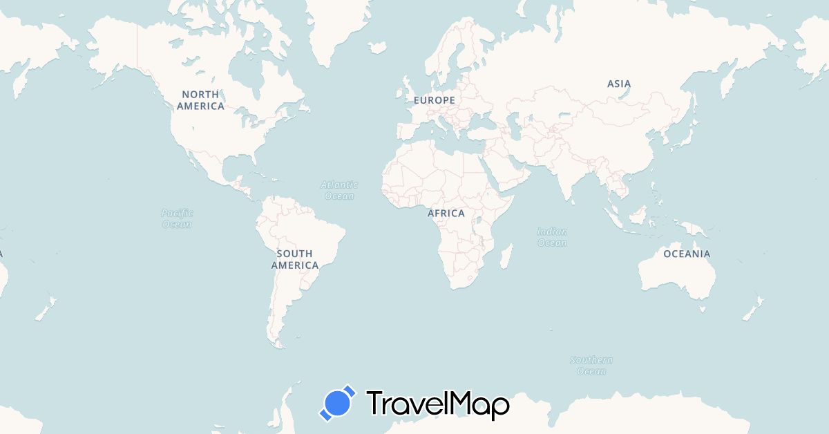 TravelMap itinerary: driving, train in Kenya (Africa)
